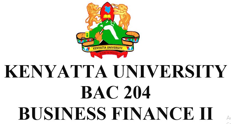 BAC 204 Business Finance II Notes